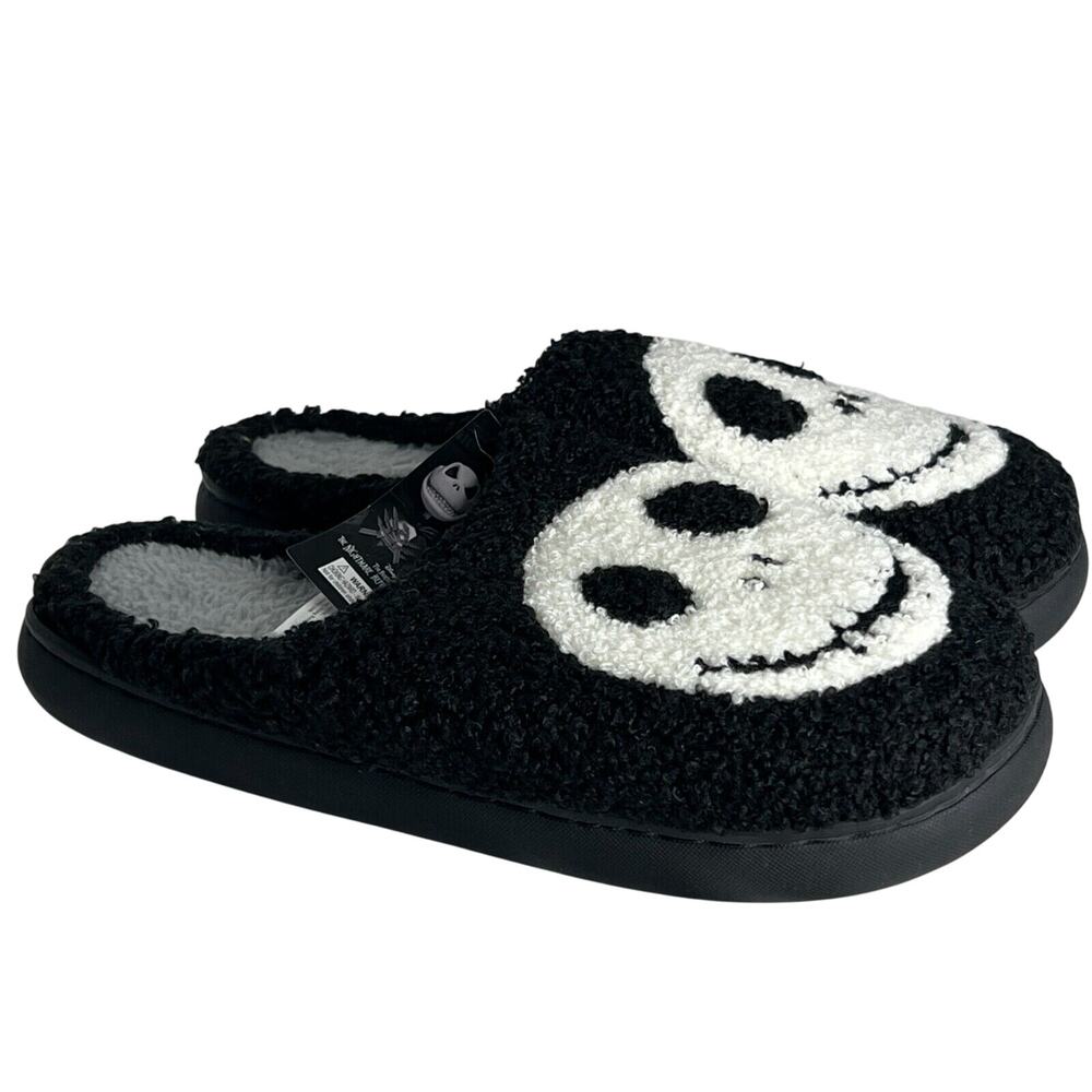 Disney Nightmare Christmas Jack Plush Cozy Slippers S/M Adult Slip On Shoes NEW